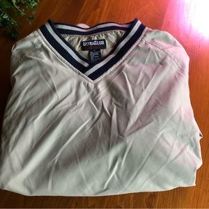 UltraClub Ultra Club Adult Long-Sleeve Microfiber V-Neck Wind Shirt USA - XL